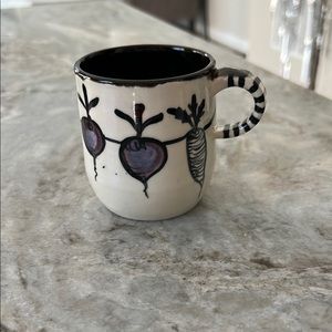 Hand-Painted Ceramic Mug with Vegetable Design